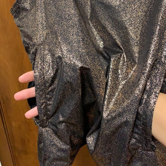 Fabletics Black and Gold Metallic Workout Jacket - Picture 3 of 7